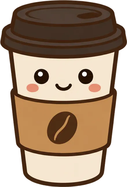 A smiling to-go cup